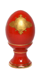 Сувенир "Яйцо пасхальное" большое монолит (красн., золотые цветы+ХВ, отводка золотом, Крест)