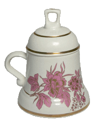 Кружка "Колокол" (бел., розовый василёк, отводка золотом, ХВ)