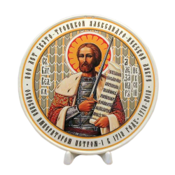 Медальон 10 см (бисквит, икона, св. блгв. кн. Александр Невский)