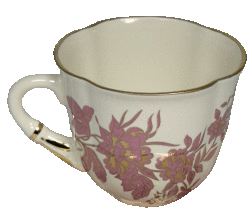 Чашка "Волна" кофейная (бел., розовый василёк, отводка золотом)
